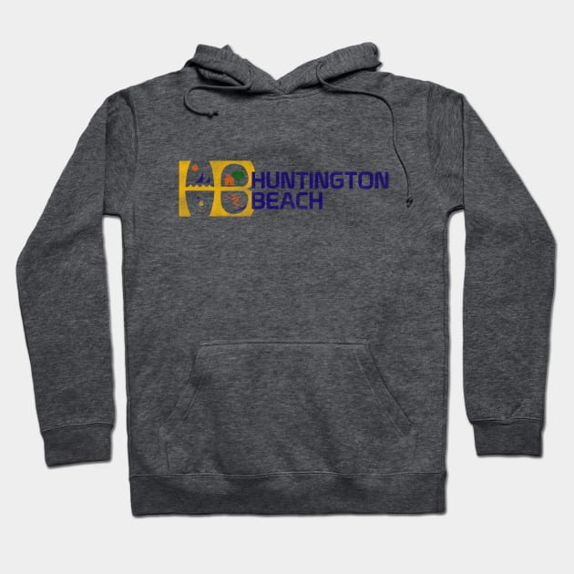 Huntington Beach Vintage Hoodie by plasticknivespress